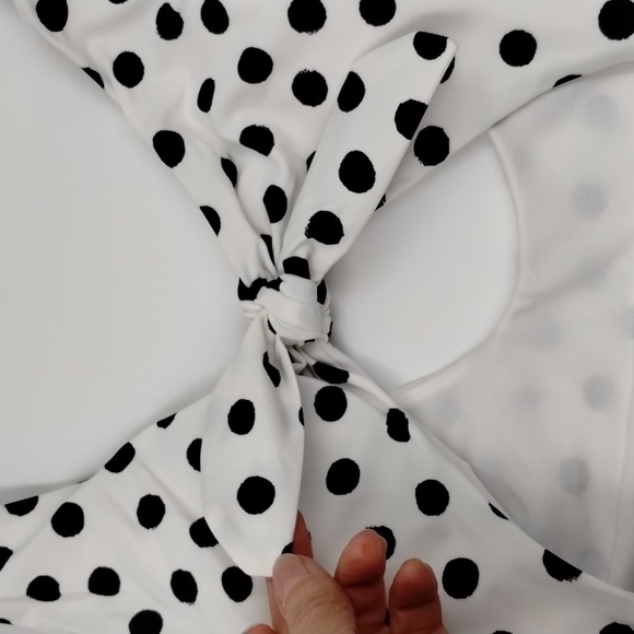 No Boundaries Cheeky One piece black and white pinup bathing suit 11/13 large - Picture 5 of 7